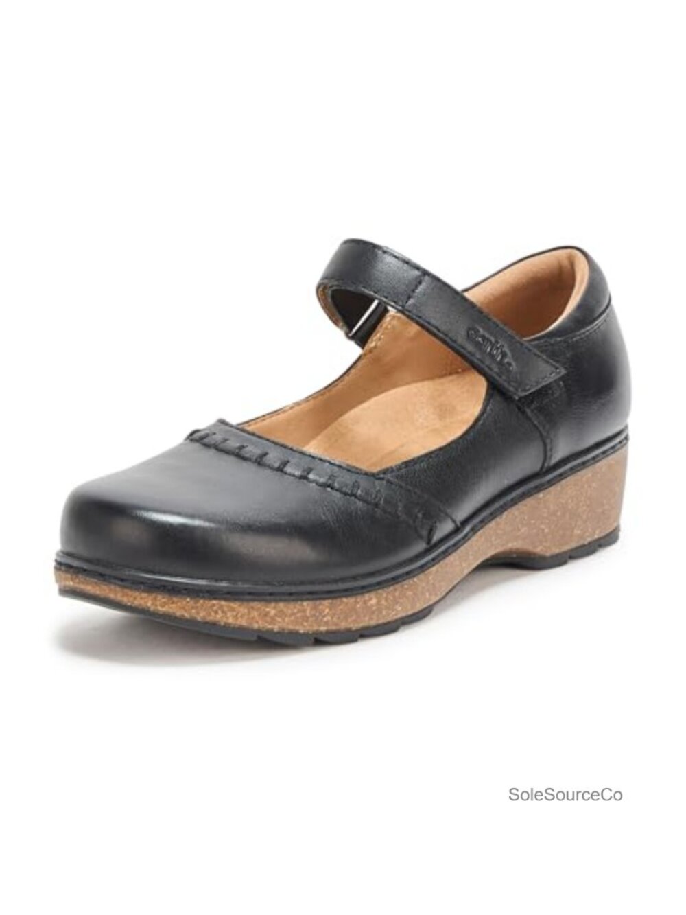 Womens Kalece Flats Leather Cushioned Insole Arch Support Hook & Loop Casual